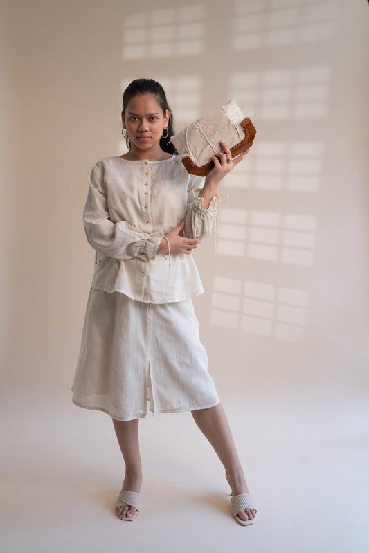 Dawning Peplum Blouse & Flared Skirt Set