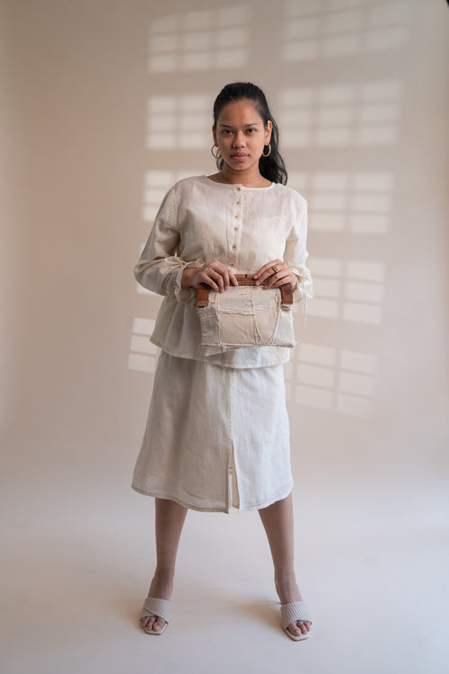 Dawning Peplum Blouse & Flared Skirt Set