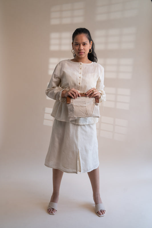 Dawning Peplum Blouse & Flared Skirt Set