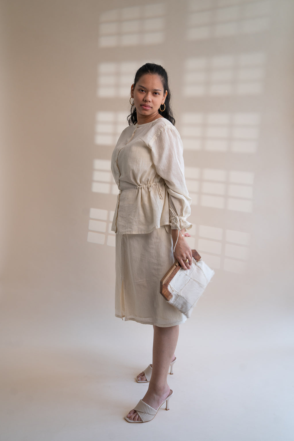 Dawning Peplum Blouse & Flared Skirt Set