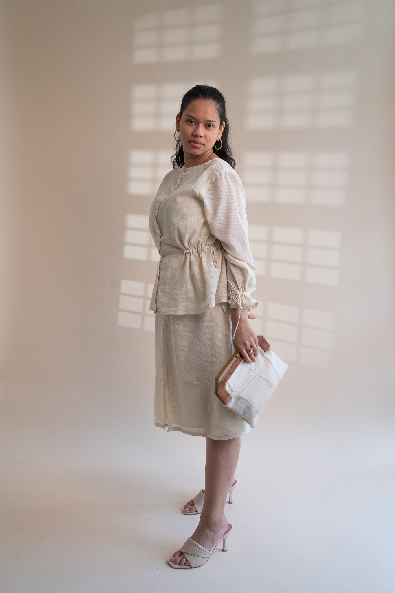 Dawning Peplum Blouse & Flared Skirt Set