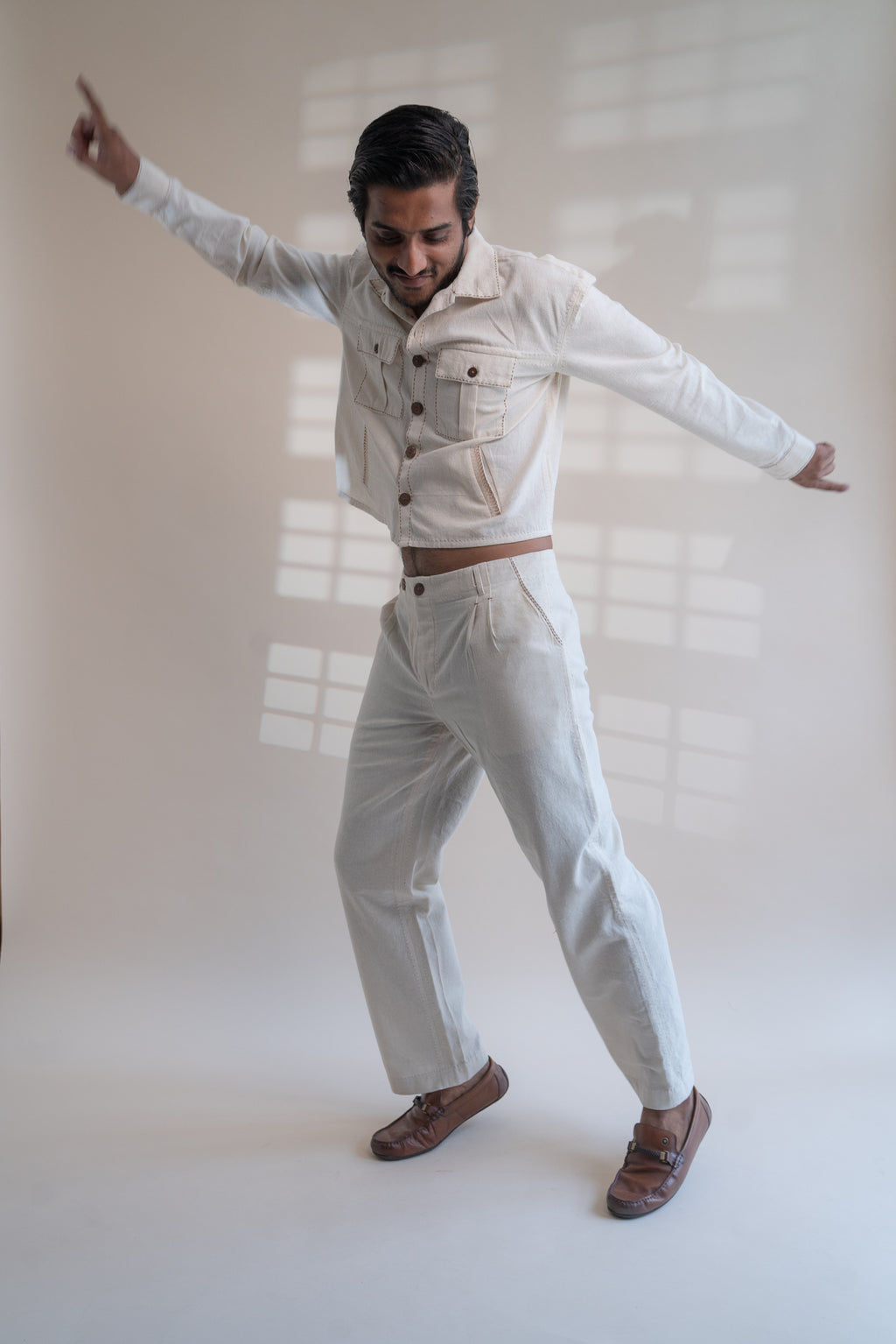 Dawning Shirt Jacket & Wide Leg Pants Set