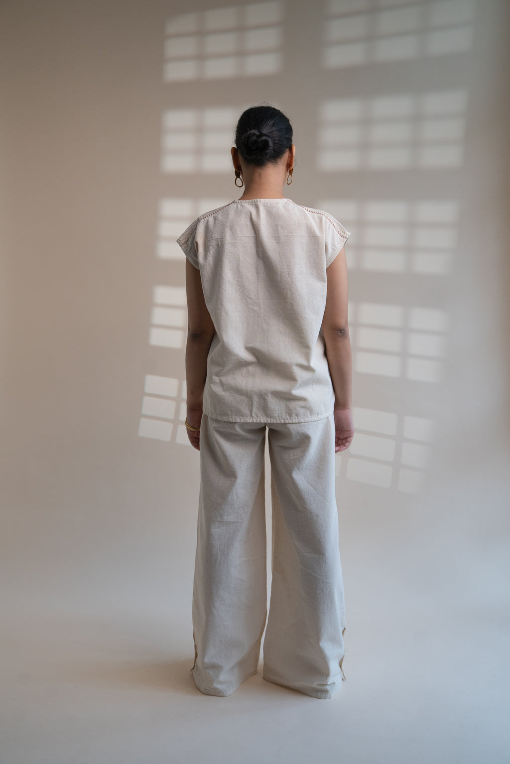 Dawning Raglan Sleeve Blouse & Slit Pants Set