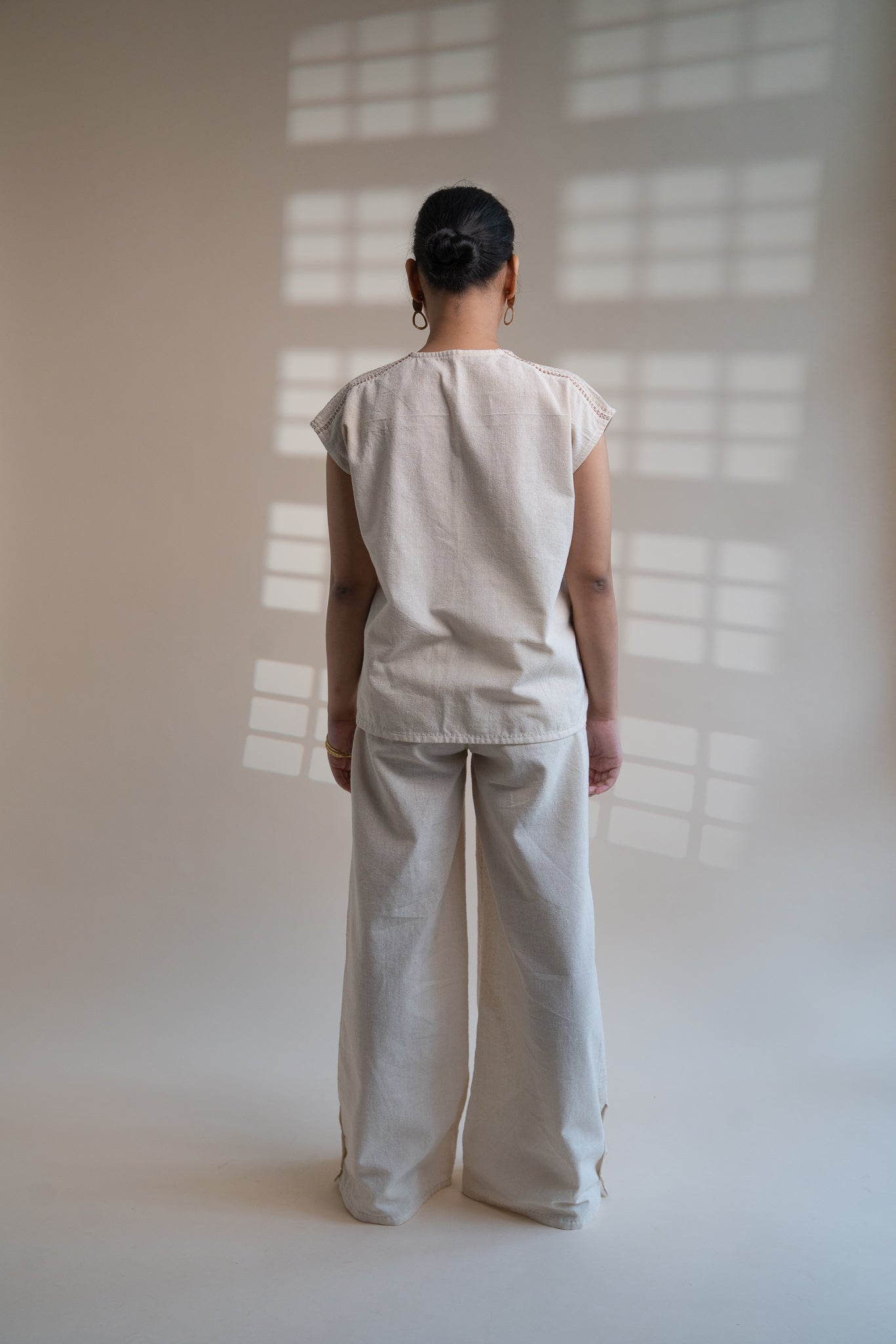 Dawning Raglan Sleeve Blouse & Slit Pants Set