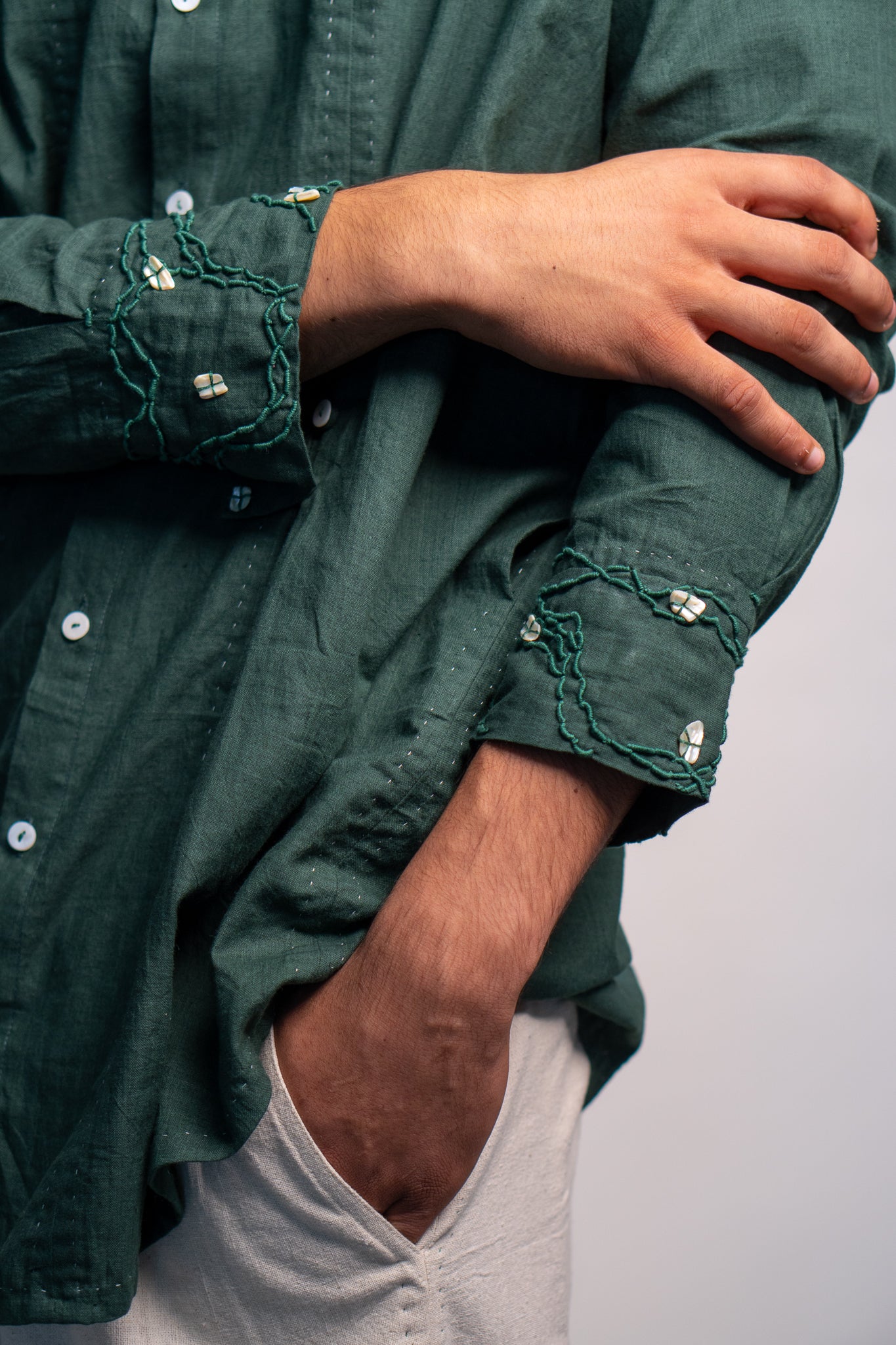 Rewind Button Detail Shirt