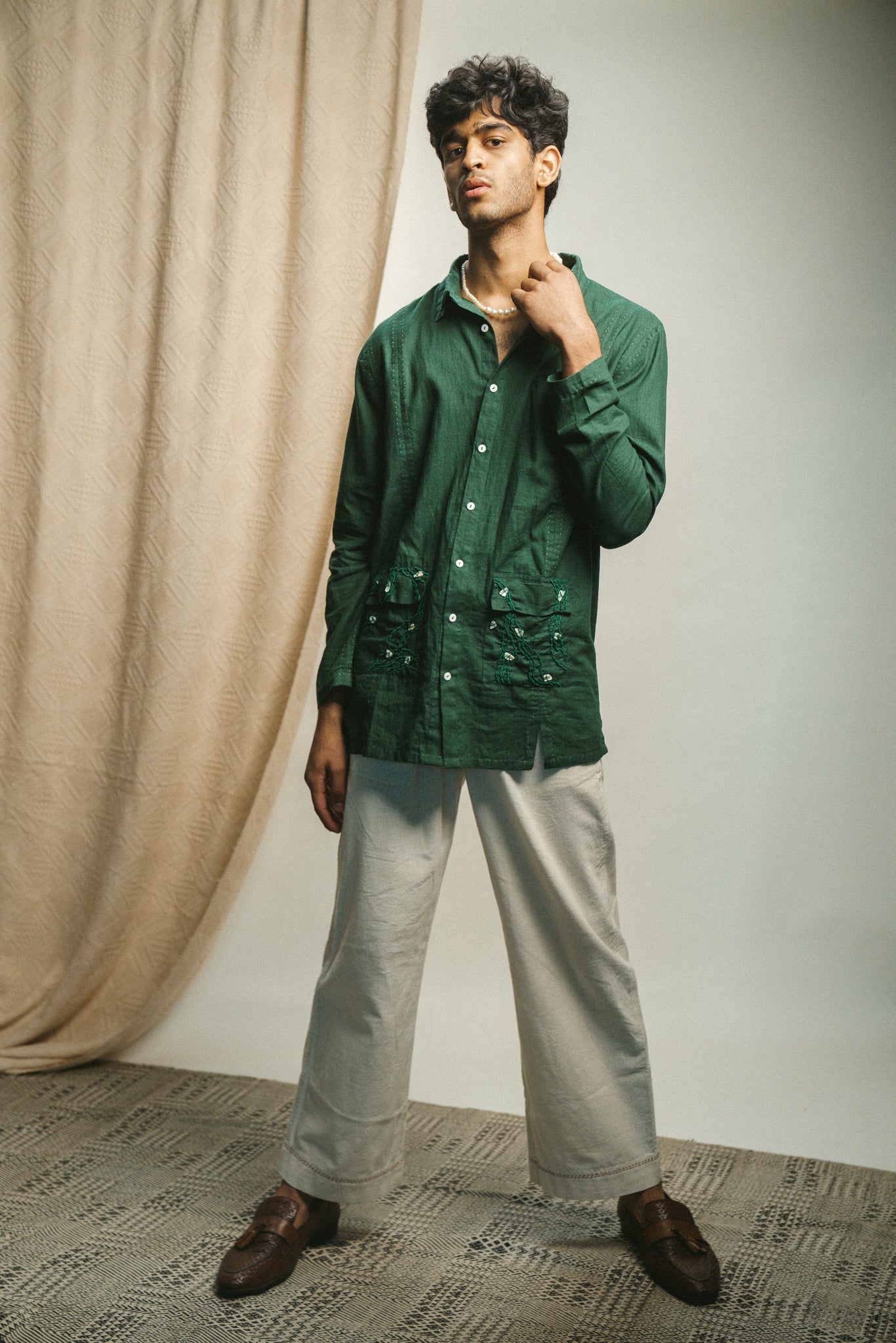 Rewind Panelled Shirt & Kora Straight Pants