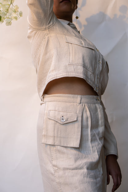 Sonder Cropped Jacket & Front Slit Skirt