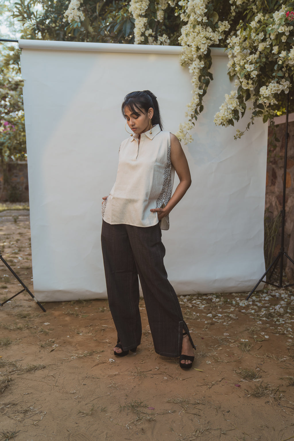 Sonder Halter Neck Blouse & Side Slit Pants