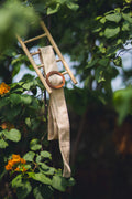 Wide Belt with Wooden Buckle
